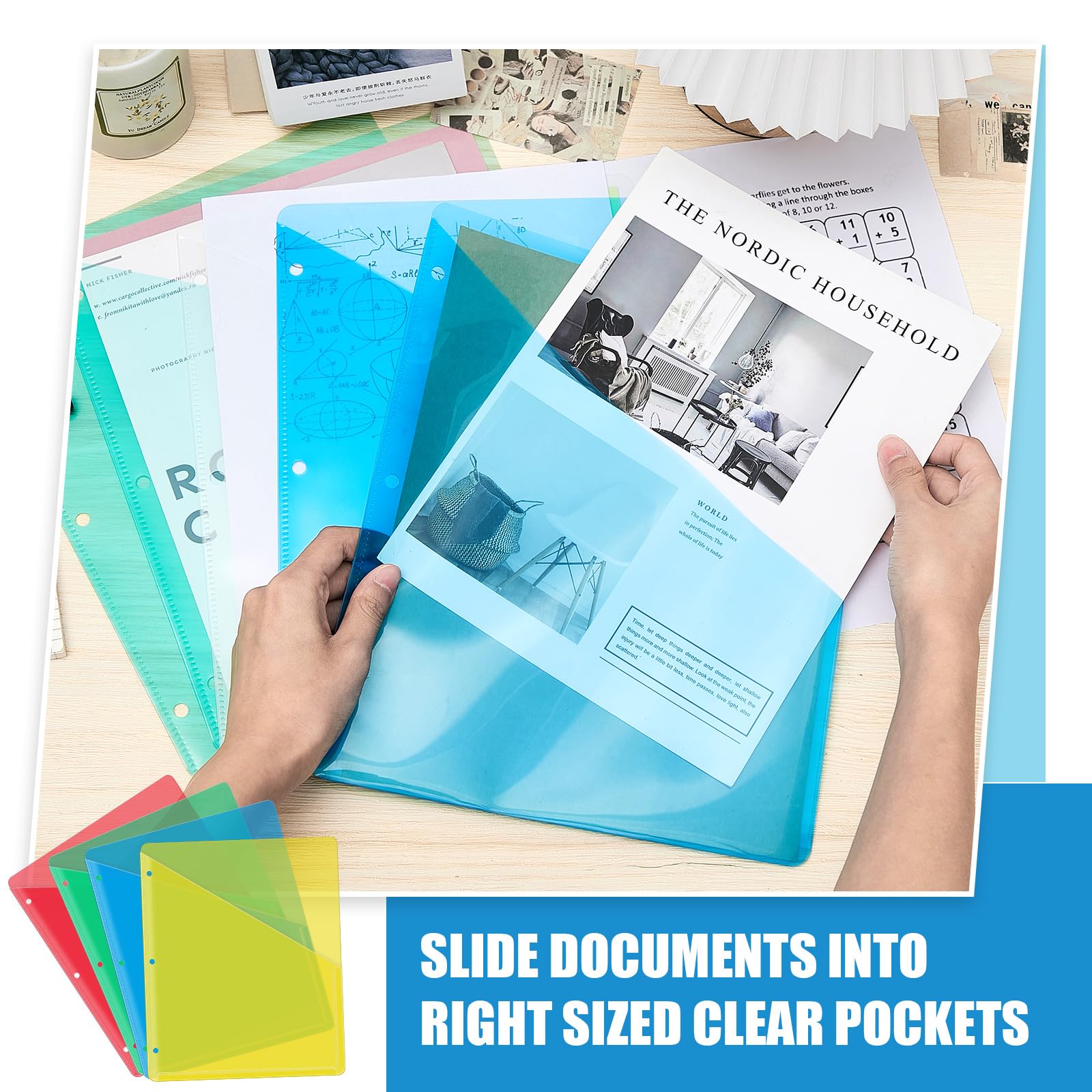 Seajan 48 Pcs Poly Translucent Slash File Jacket Binder - View #2