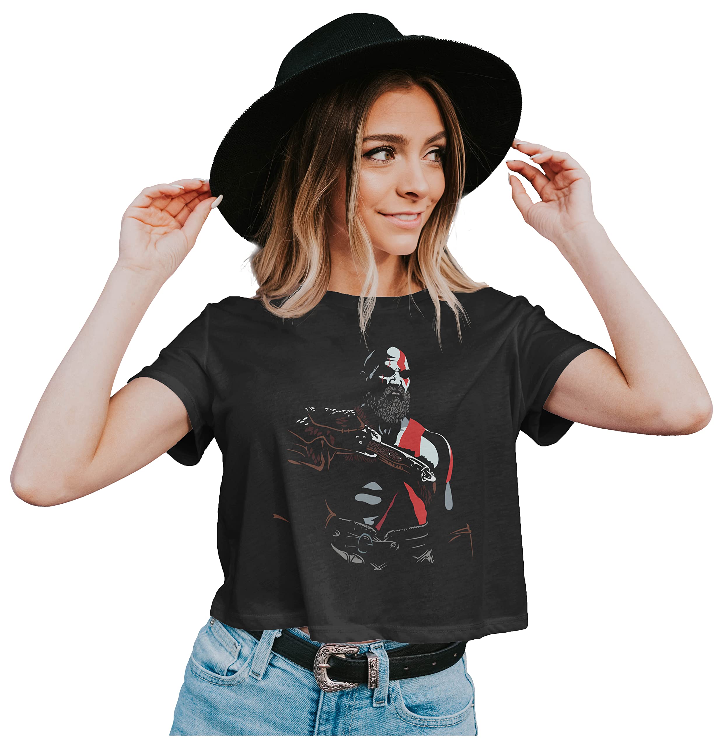 Women's Crop Top Kratos - Ghost of Sparta 100% Cotton