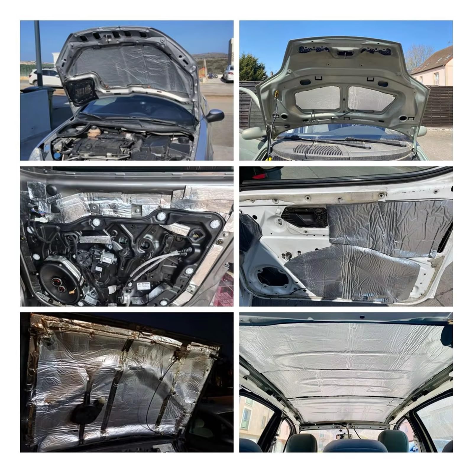 Espuma aislante acústica para coche, 300cm x 50cm, 5/7/10mm, aislamiento térmico insonorizante para puerta del capó Aislamiento térmico y acústico del capó