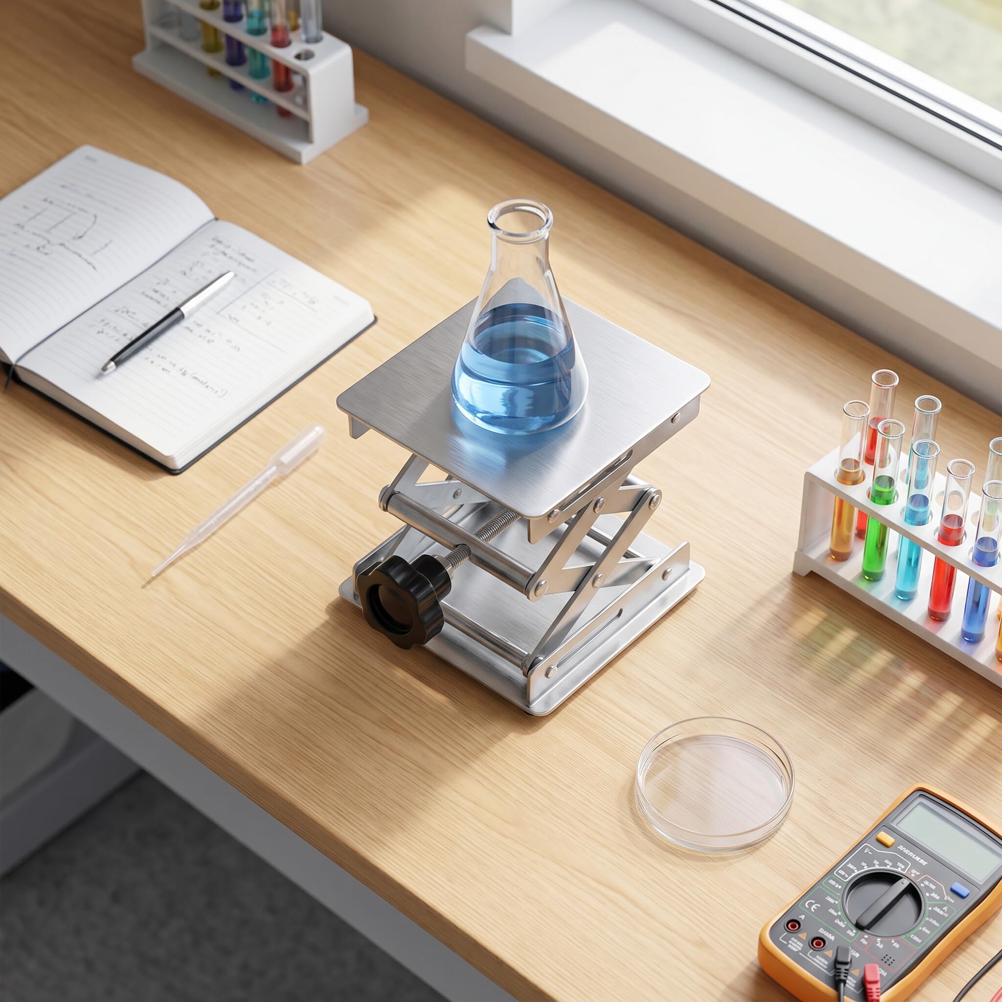 Wakects Scherenhubtisch, Hubtisch Werkstatt, Hebebühne für Labor, Scherenhebebühne aus Edelstahl, für Schulen, Forschungseinrichtungen, Laboratorien