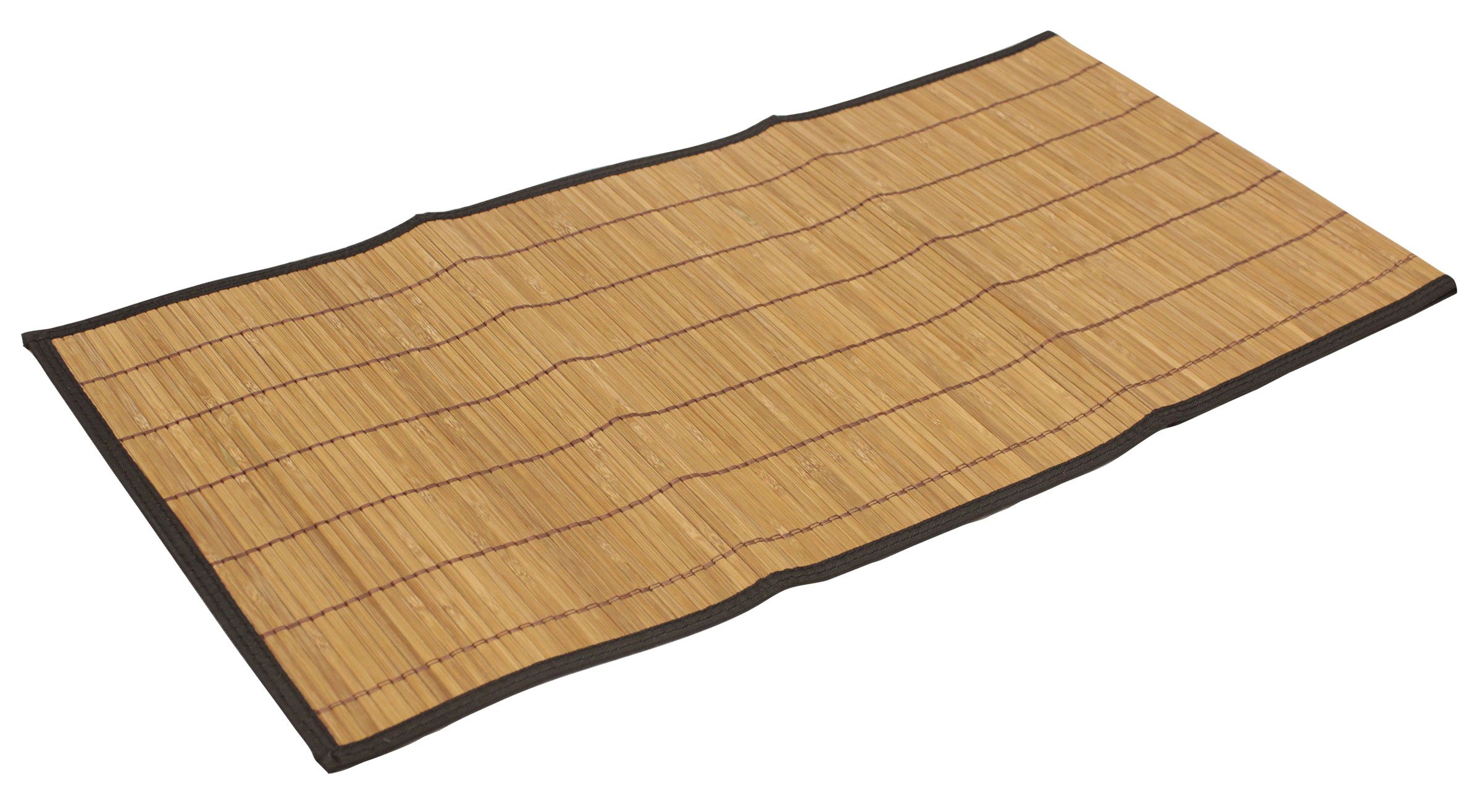 Seta Direct, Brown Bamboo Slat Table Runner With Black Color Border (13"x60")