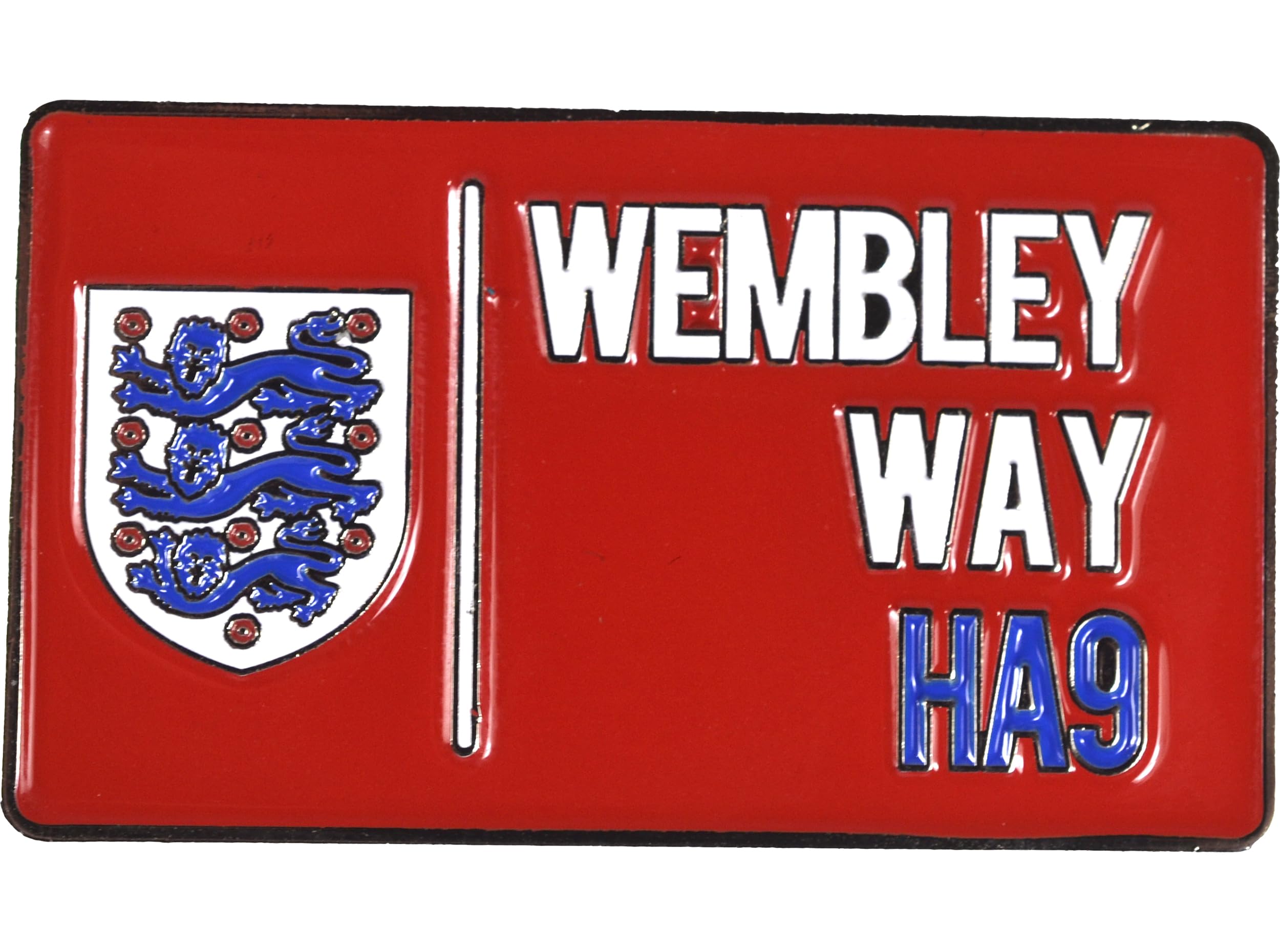 FOCO England Crest Wembley Way Street Sign Badge, Red, Official Merchandise