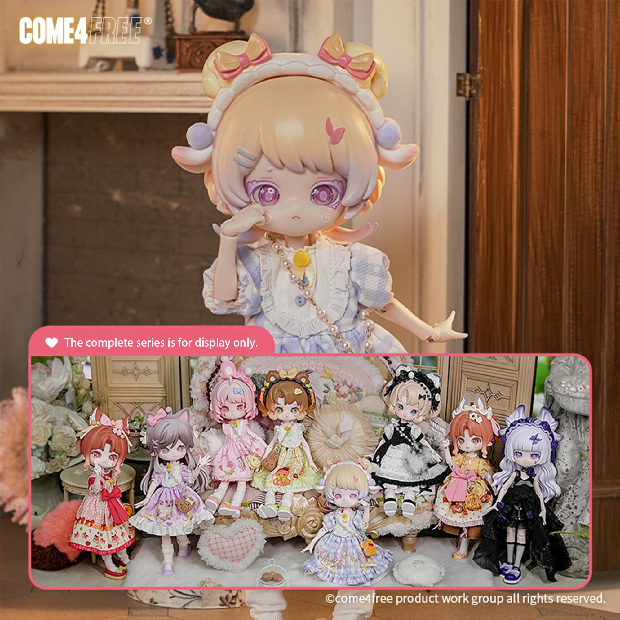 TOYVERSE COME4FREE BJD Minty seria "Czarodziejski las", Daisy Snow Leopard, edycja specjalna, 1 sztuka/19 cm, lalka BJD, ruchome lalki z ubraniami dla lalek, prezent urodzinowy, 15 lat i więcej
