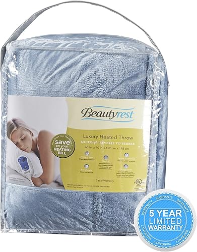 Miniatura 6 de Beautyrest - Manta Eléctrica Reversible de Felpa ultraligera - Manta Eléctrica, Regulador de Múltiples Niveles de Calor Acogedor Sofá Sala de Estar,