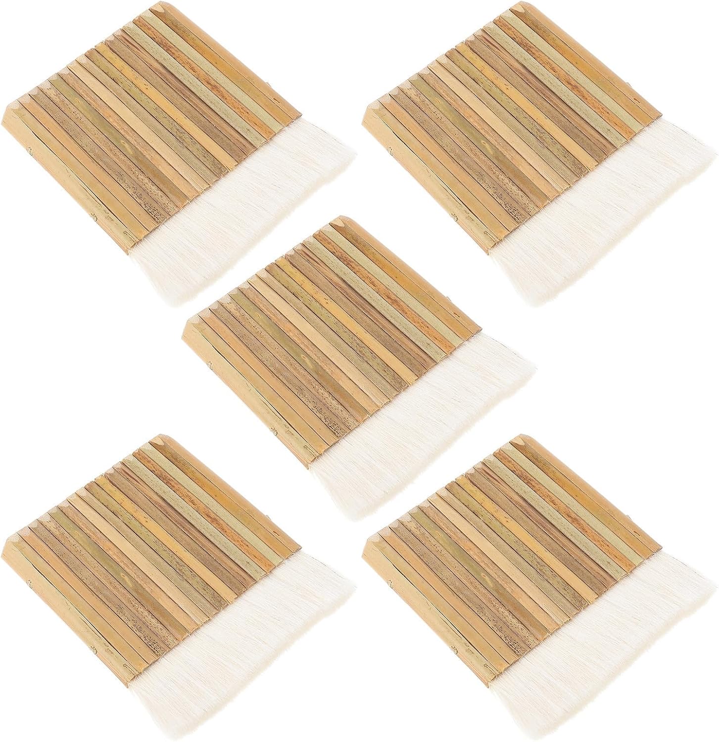 5pcs Large Wood Hake Brush with Wool Tip for Acrylic Painting