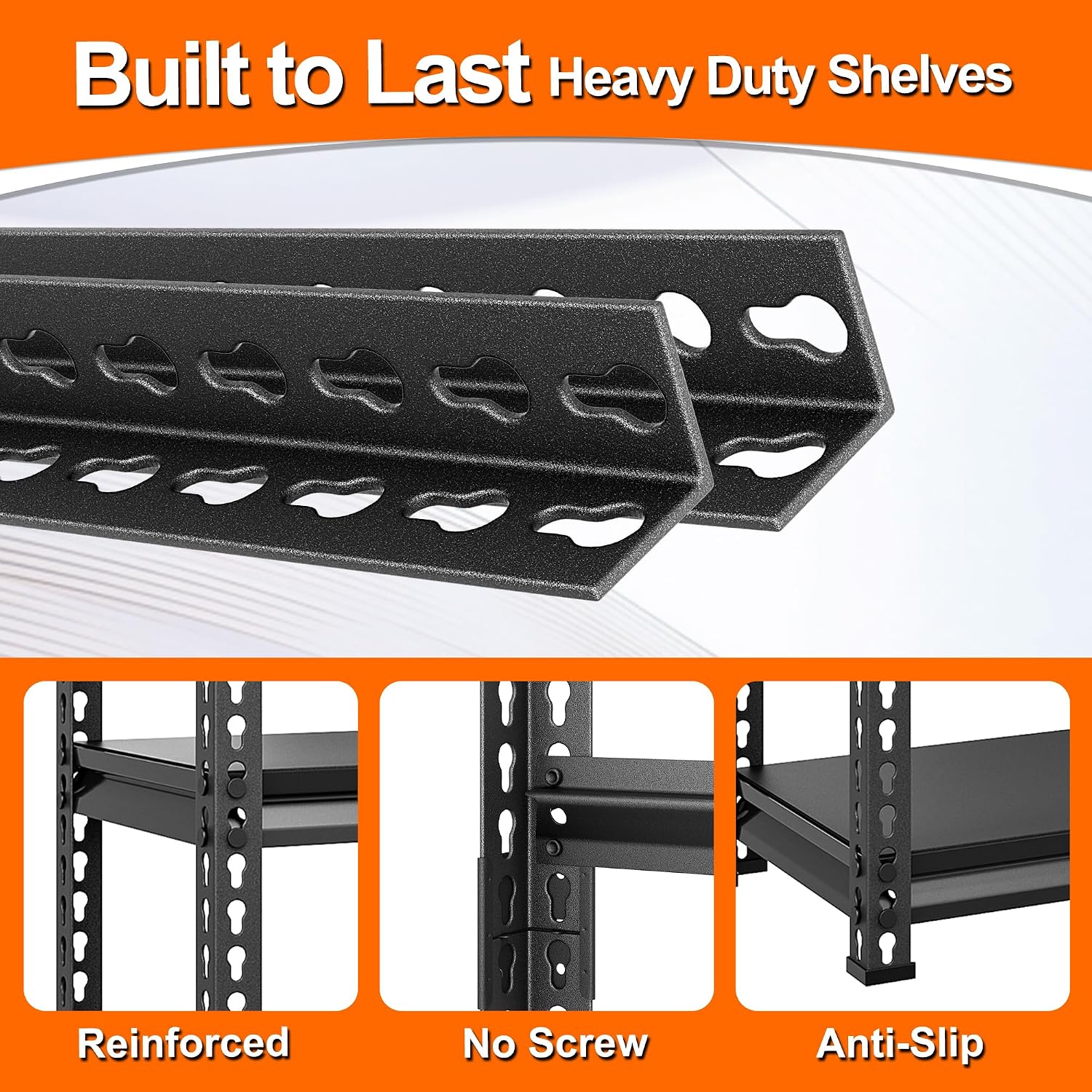 Metal Garage Shelving Units - 40" W x 16" D x 36" H Black image 4