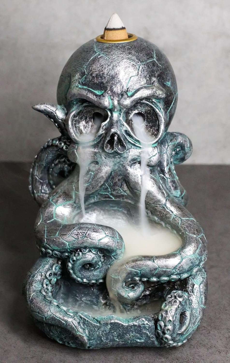 Ebros Gift Nautical Marine Cthulhu Octopus Tentacles Skull Sea Monster Backflow Incense Cone Burner Figurine Home Aromatherapy Fragrance Holder