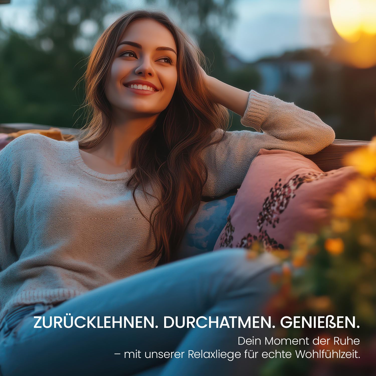 ELONEO Schaukelliege Outdoor mit Tasche, Relaxliege bis 180 kg Belastbarkeit, Schaukelsessel Outdoor, Liegestuhl wetterfest, Sonnenliege für Garten und Balkon, anthrazit