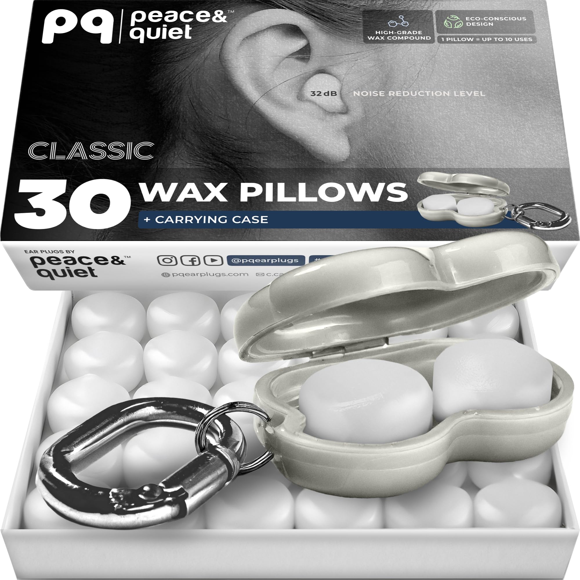 Amazon | PQ 睡眠用シリコン耳栓 - 睡眠と水泳用の30個のシリコン耳栓