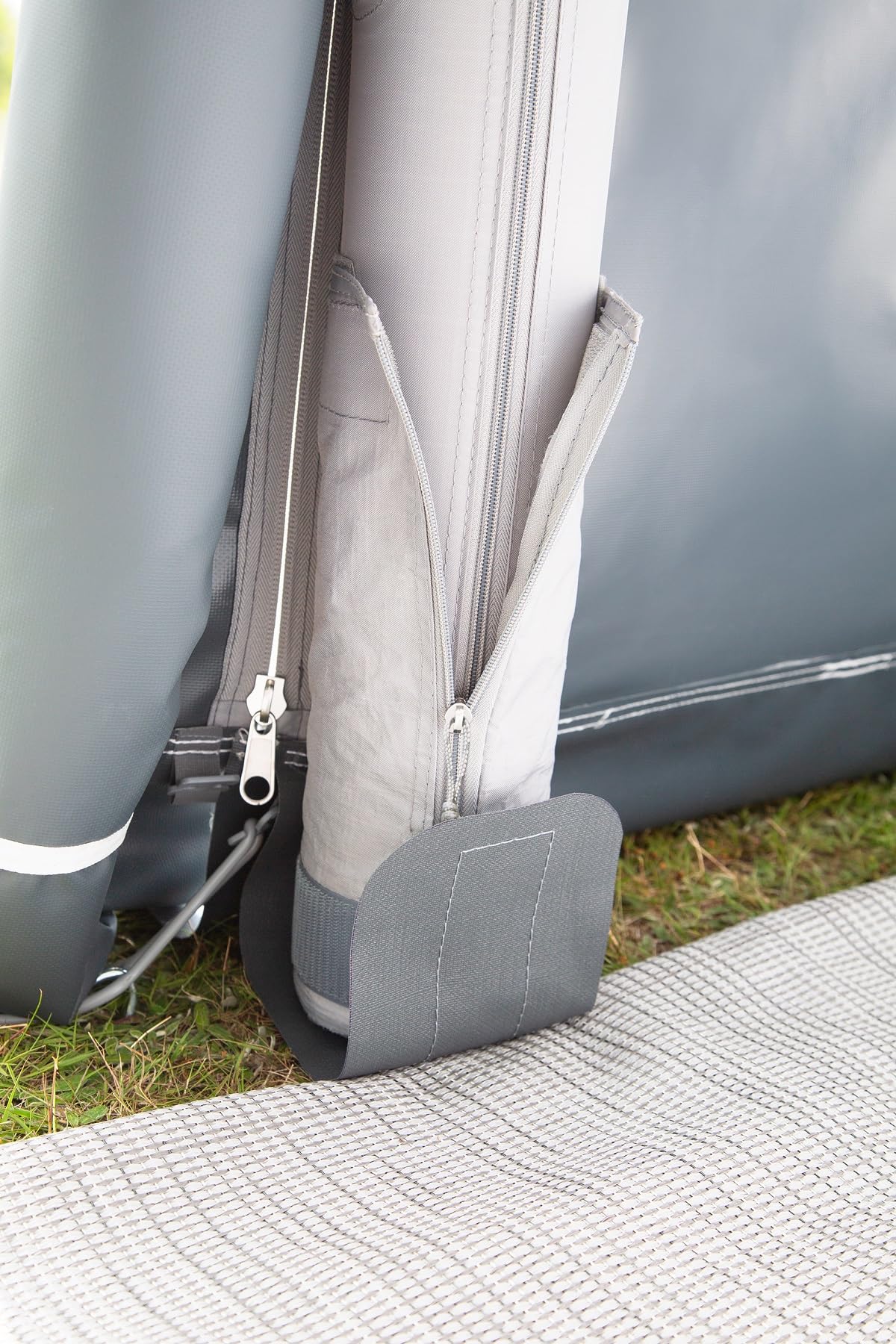 DWT aufblasbares Vorzelt für Wohnwagen - Travel Comfort Air - herausnehmbare Vorder- und Seitenwände - Ganzzelt 240 cm Tiefe - Air-In-System