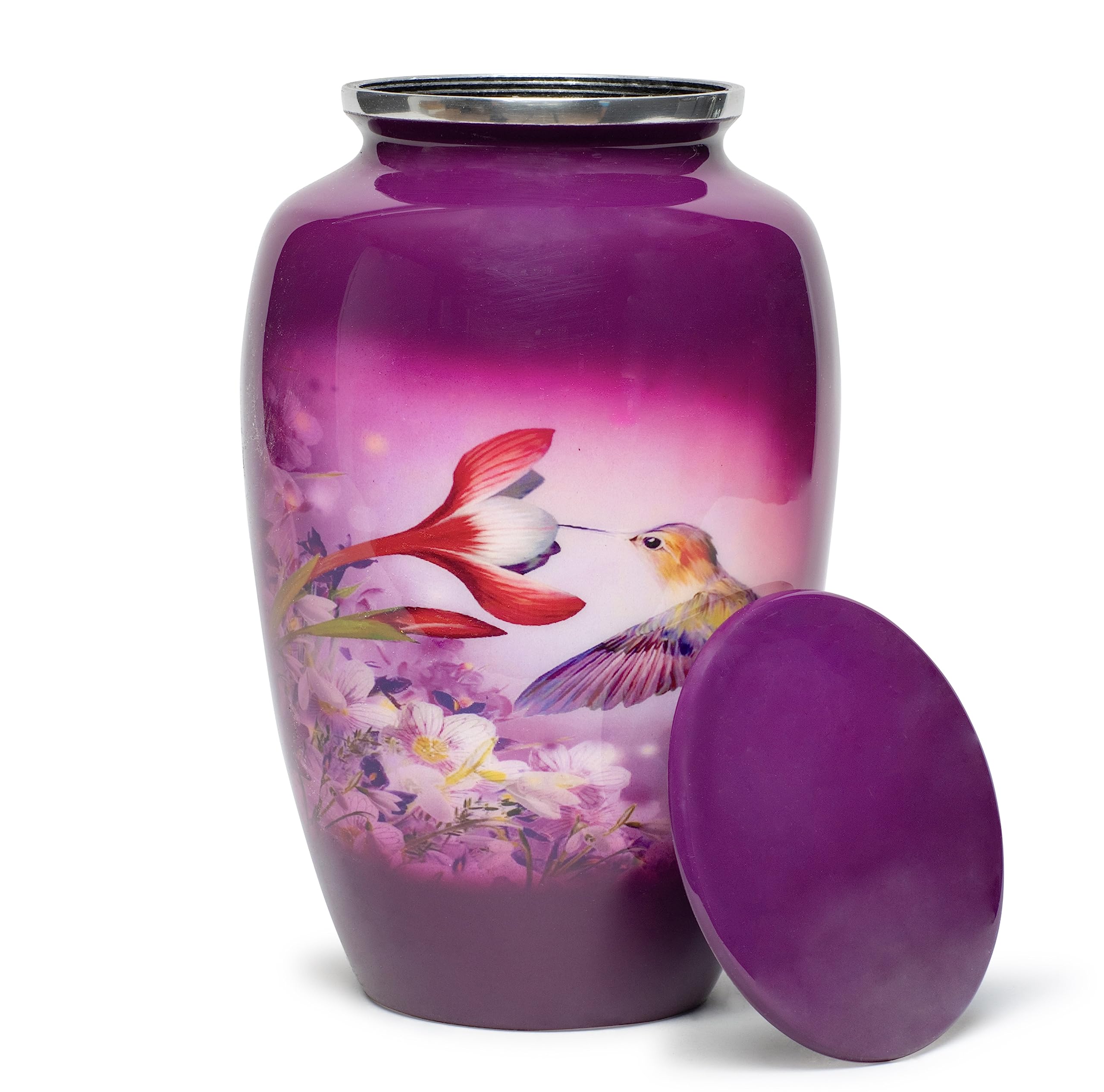 Eternal Harmony Large Urn for Ashes, Adult Male & Female Cremation Urn for Human Ashes with Elegant Finish, Secure Seal & Velvet Bag, Funeral Urn for Men & Women Up to 200 lbs, 7x11”