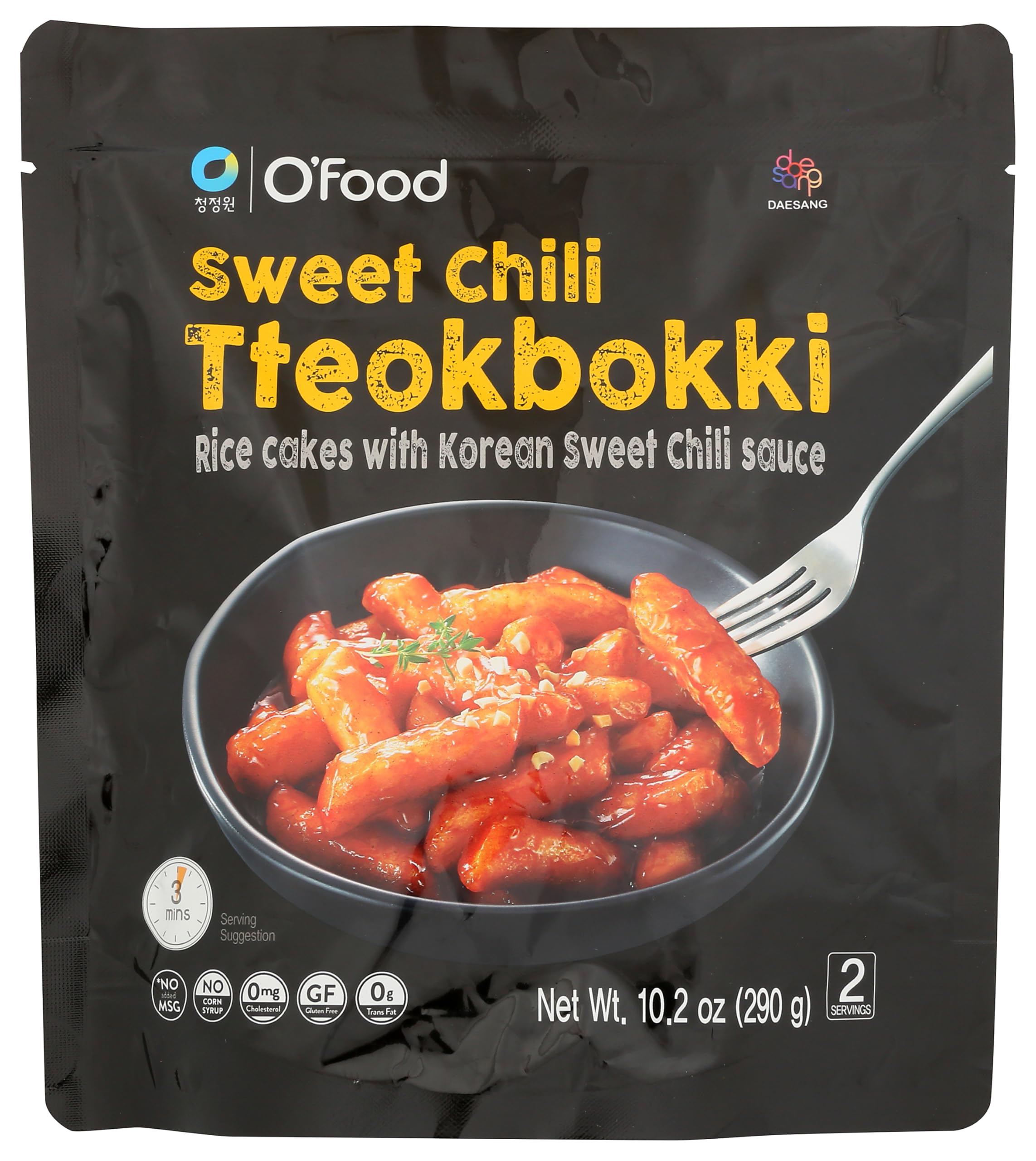O'Food, Tteokbokki Rice Cakes with Sauce Sweet Chili, 10.2 Ounce