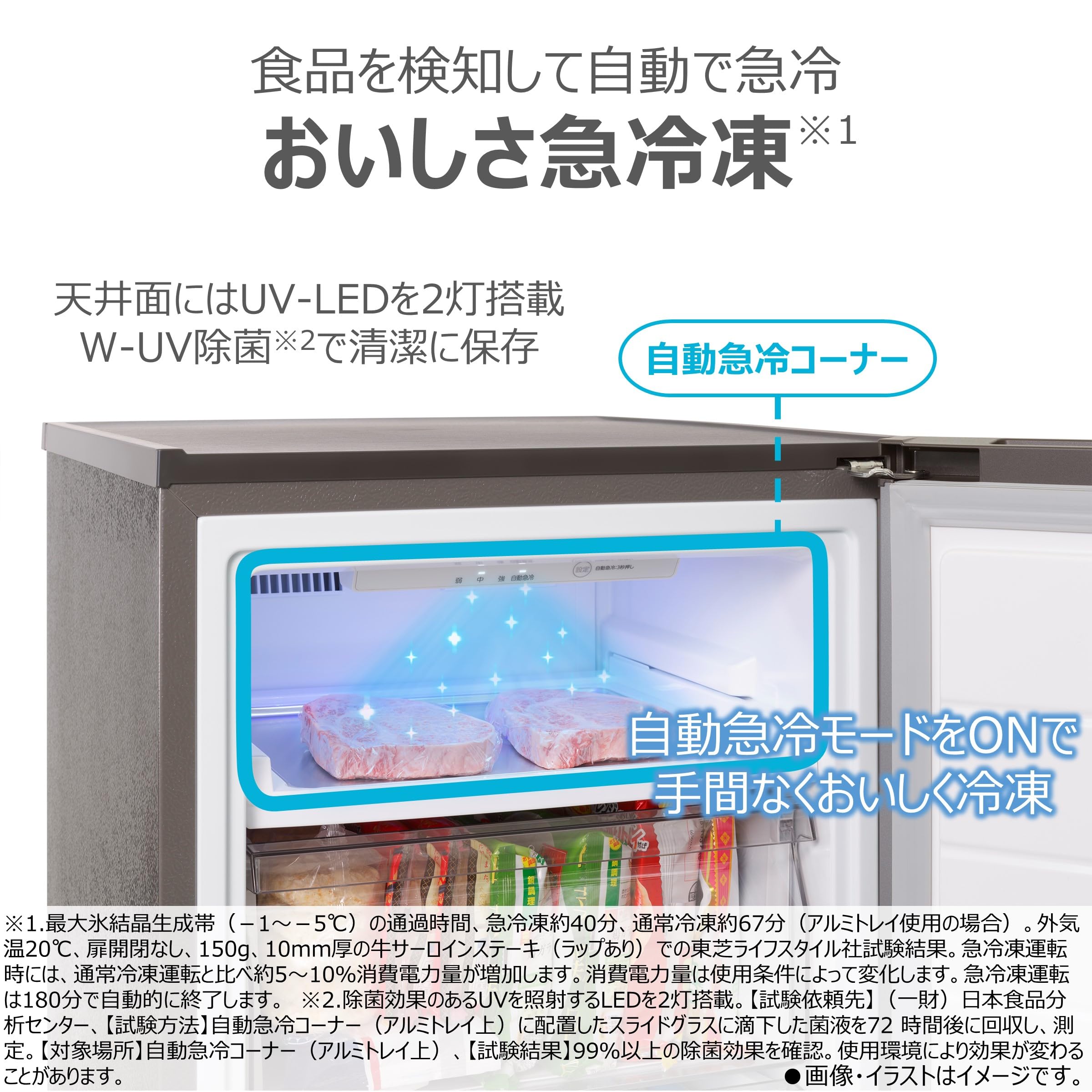 Amazon.co.jp: TOSHIBA(東芝) 冷凍庫 幅47.9㎝ 135L GF-Y14HS(HT) 1