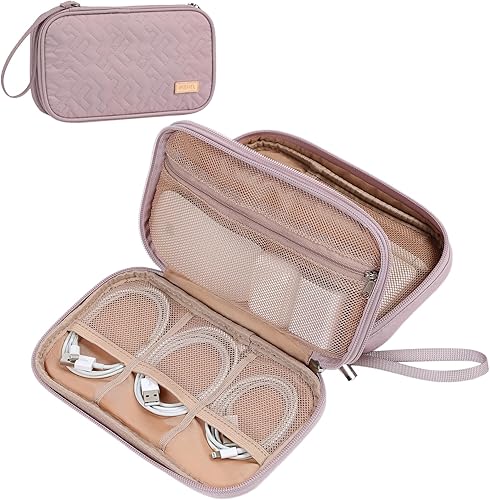 Miniatura 11 de NISHEL Estuche Organizador de Cables de Viaje, Estuche Electrónico Tecnológico de Doble Capa, Artículos Esenciales de Viaje para Cargador, Cable,