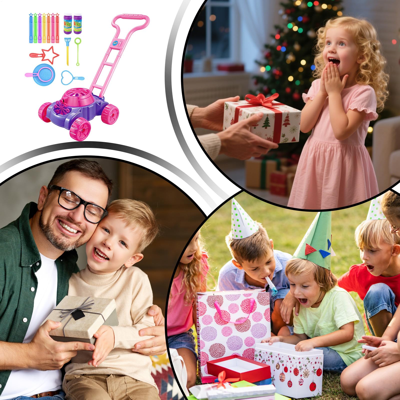 Macchina Per Bolle Di Sapone Giocattoli Estivi per Giardinaggio all'Aperto | Macchina per Bolle per Bambini Per Bambini Ragazzi Maschi E Femmine Natale Compleanno Vacanze Feste E Festivo