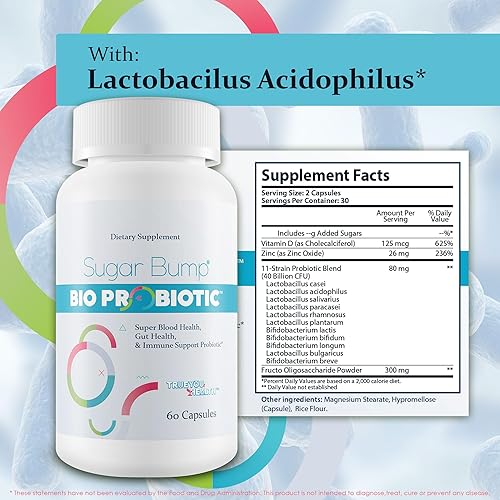 Miniatura 5 de Sugar Bump Bio Probiótico - Probióticos para la salud sanguínea - Apoya el equilibrio saludable de la sangre S ya en el rango normal - Apoyo