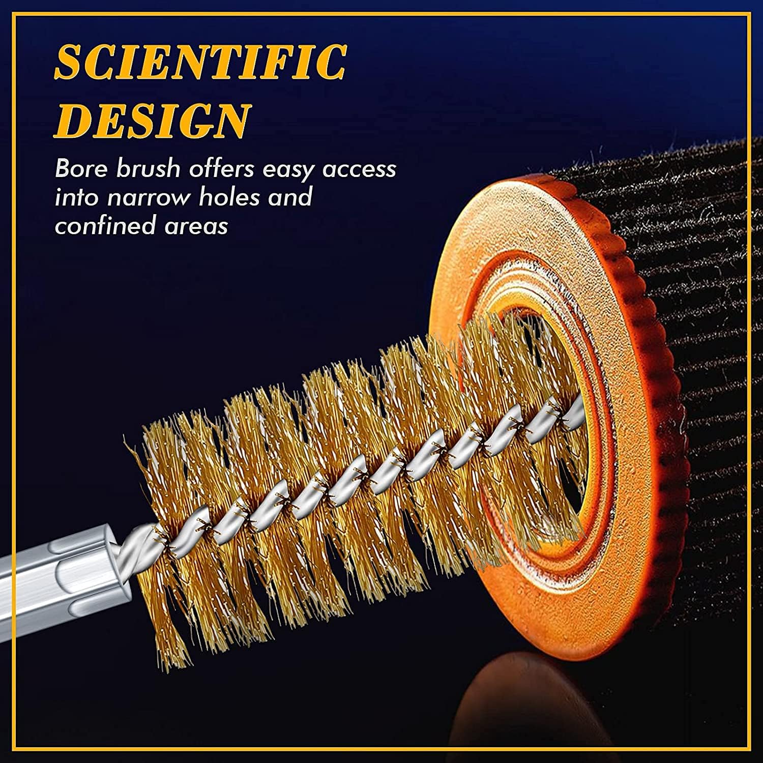 Auniwaig 0.98" Diameter Copper Wire Cleaning Brush 3.94" Working Width of Bristles 11.81" Total Length for Pipe Cleaning Lab Equipment 3 Pcs