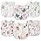 Zainpe 6Pcs Snap Muslin Cotton Baby Bibs Spring Butterflies Flowers Bib with 6 Absorbent Soft Layers Adjustable Burp Cloths for Infant Girl Boy Toddler Drooling Eating Teething Feeding 0 to 24 Months