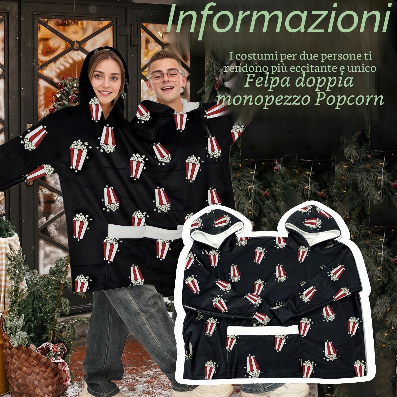 Coppia felpe con cappuccio pigiama coordinato per coppie pigiama oversize abbinati tutine felpe divertenti per due persone felpa con cappuccio abbinata regali di coppia per lui e lei