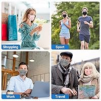 Vista 6 de ZIYE 100/500 máscaras faciales desechables, transpirables, de 3 capas, con clip para la nariz, cinta elástica para las orejas (multicolor/negro)