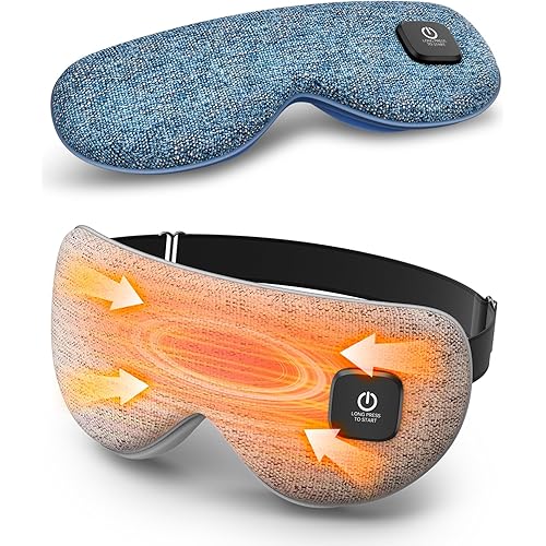 Heated Eye Mask - Cordless Eye Mask for Dry Eyes, FSA - HSA Eligible, Eye Relief, Improved Sleep, Washable Eye Heating pad for Travel and with Replaceable Shell (Gray)