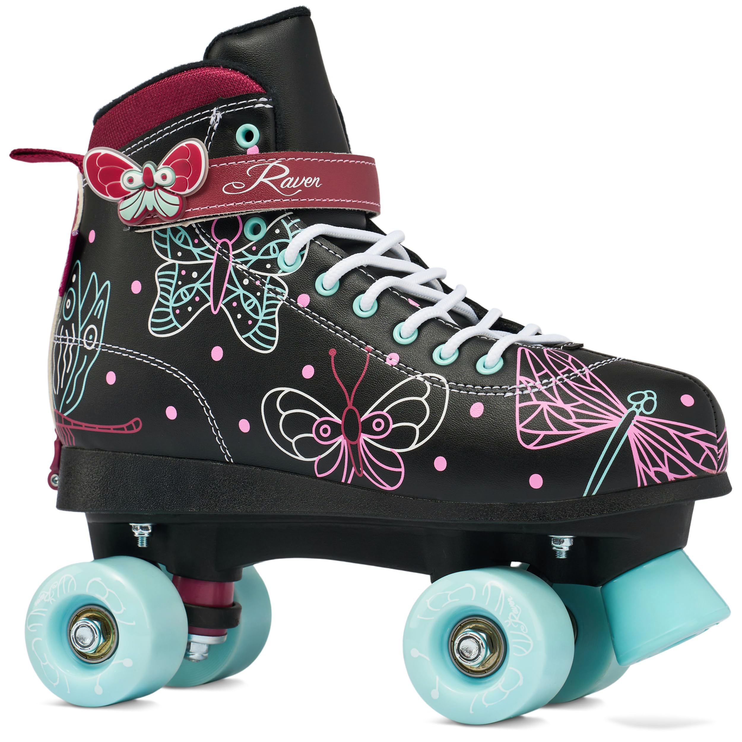 Patins a roulettes Amelia du 31 au 34 Adulte Enfant Noir Mixte Taille Ajustable Femme Fille Roller Quad
