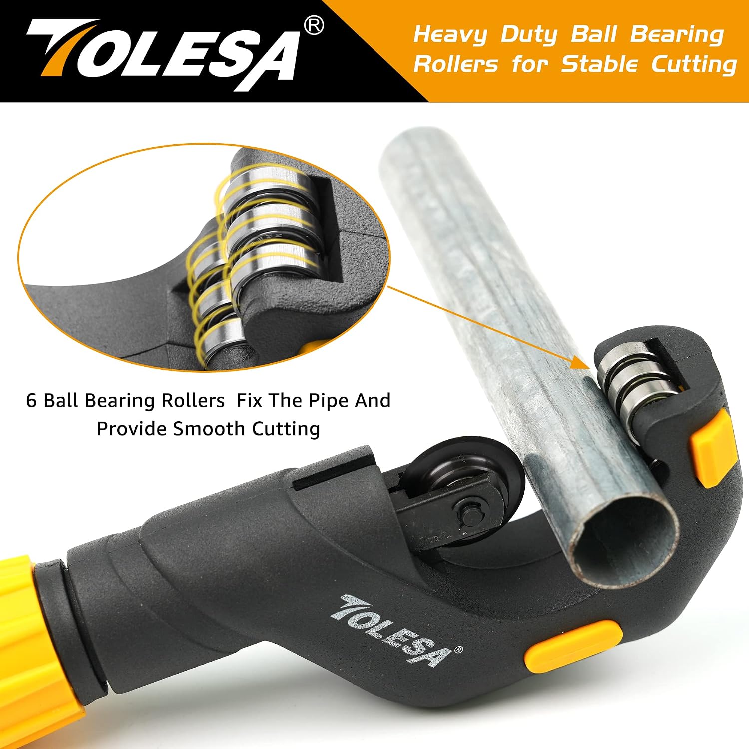 TOLESA Pipe Cutter Tool 3/16-2 Inch(5-50mm) Heavy Duty Metal Pipe Cutter With Deburring Tool Pipe Reamer Sharp Copper Tube Cutter Speed Cutting Tubing Cutter For Stainless Steel Aluminum Brass Pipe