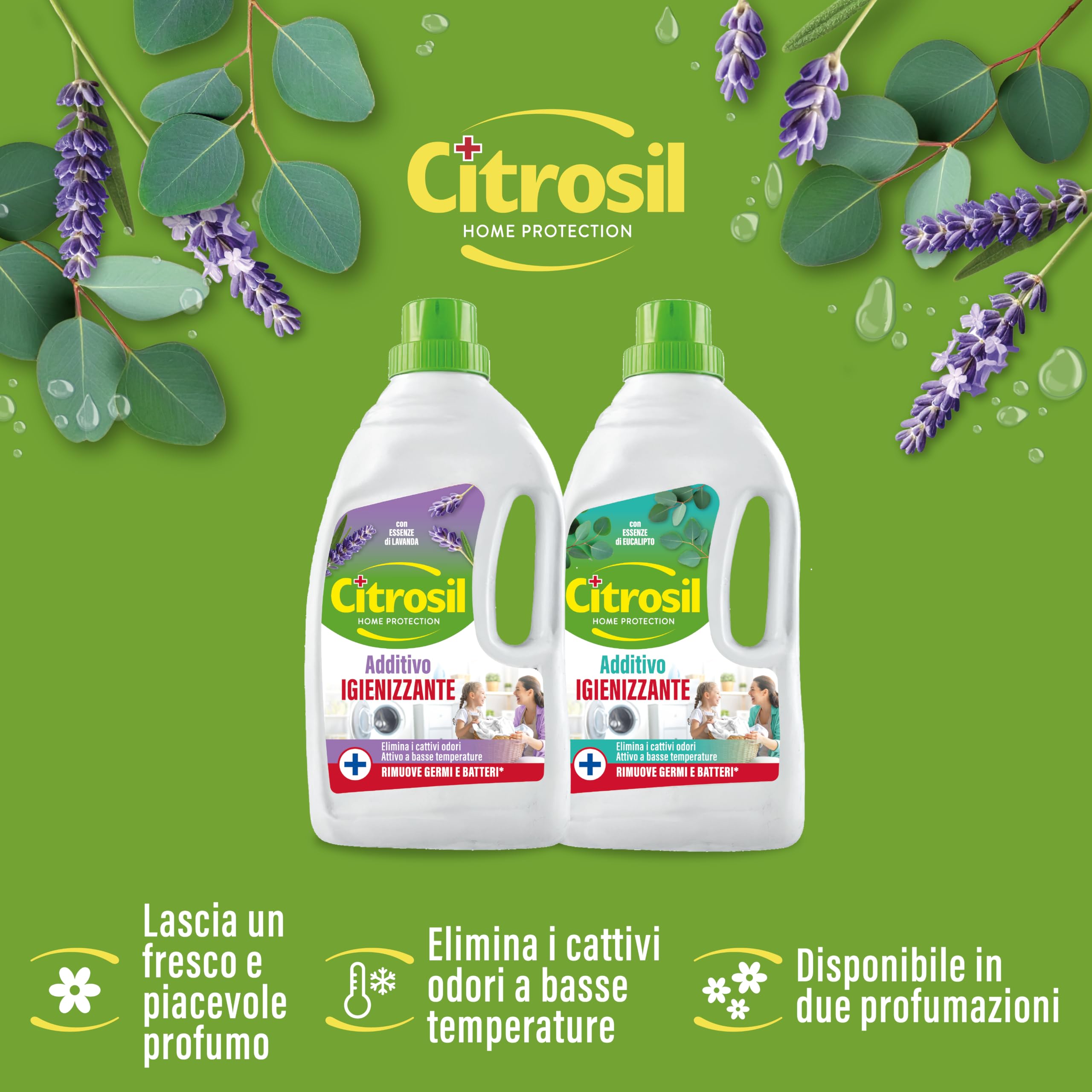 Citrosil - Additivo Disinfettante Liquido per Lavatrice e Bucato a Mano, con Vere Essenze di Agrumi, Azione Igienizzante e Disinfettante, Adatto per Capi Bianchi e Colorati, 1000 ml x 12 Confezioni | Additivo igienizzante: igienizza in profondità il bucat