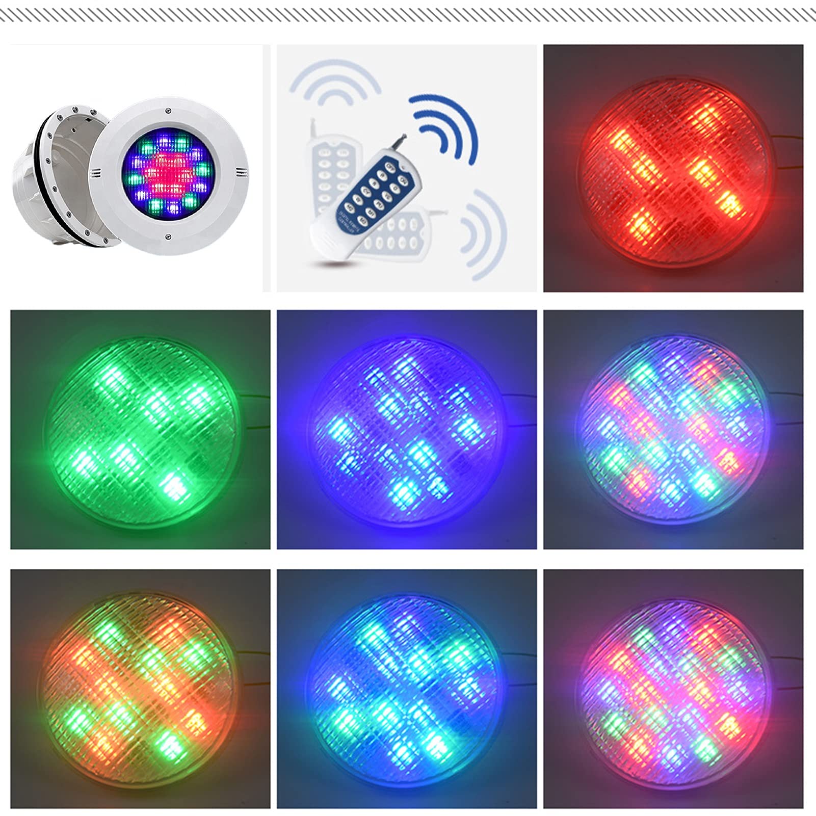 Unterwasserbeleuchtung für Schwimmbecken Par56 45W RGB Poollicht Unterwasser mit Nische 12V AC IP68 Pool Beleuchtungen mit Fernbedienung