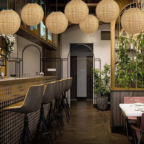 Miniatura 7 de 10 linternas de papel de arpillera de 8 pulgadas, linternas de papel redondas chinas colgantes de arpillera, faroles de papel de impresión de