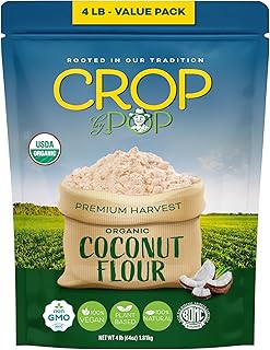 CROP BY POP - Organic Coconut Flour (64 Oz - 4 LB) Packed Fresh in Resea...