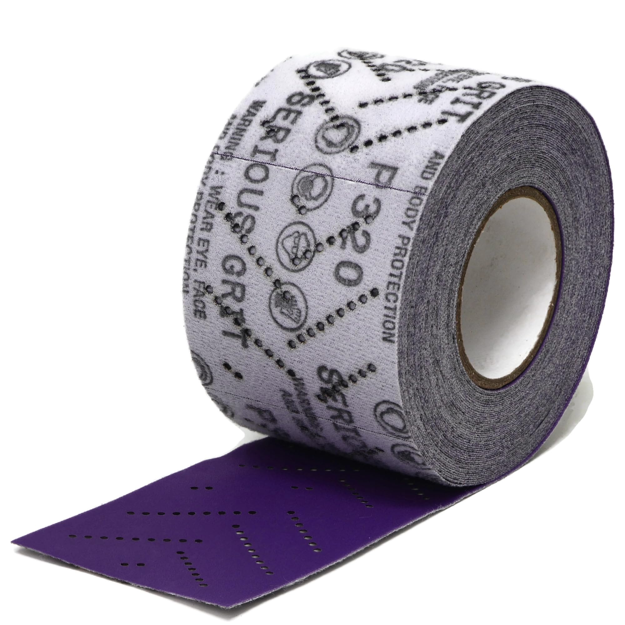 Serious Grit 320 Grit Hook & Loop Ceramic Sandpaper Roll - 70mm x 12m Multi-Hole Dustless Abrasive Roll for Automotive, Wood, and Metal Sanding -