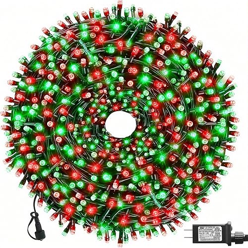 Miniatura 19 de 1000 luces LED de Navidad de 328 pies para interiores y exteriores, 8 modos para decoración de fiesta de árbol de Navidad, 100% certificación UL