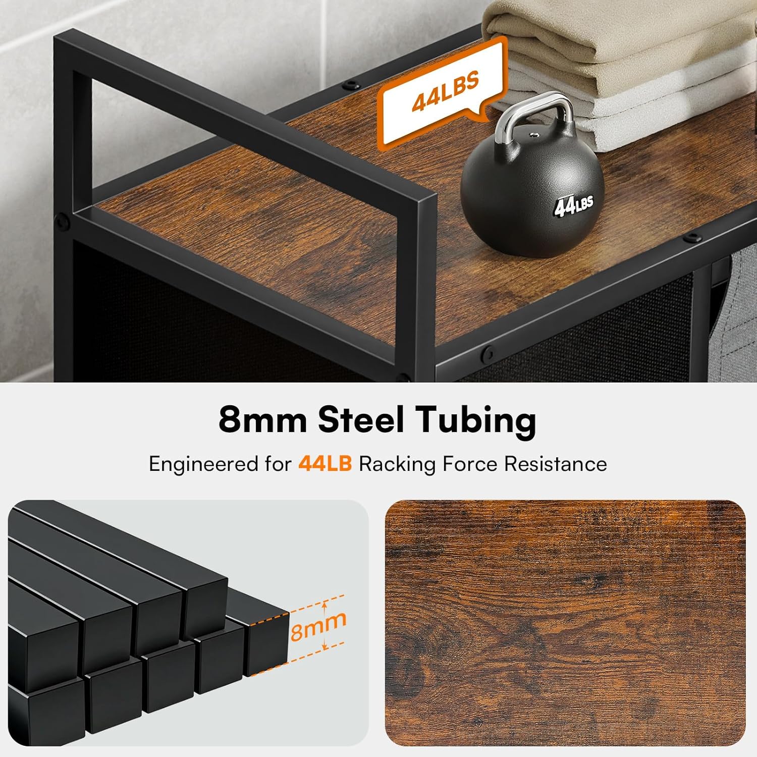 Laundry Hamper - Laundry sorter 3 Section 145L - Laundry Room Organization with 4 Pull-Out Drawers, Removable Oxford Bags, Lockable Wheels & Sturdy Shelf for Laundry Room, Bathroom, Bedroom