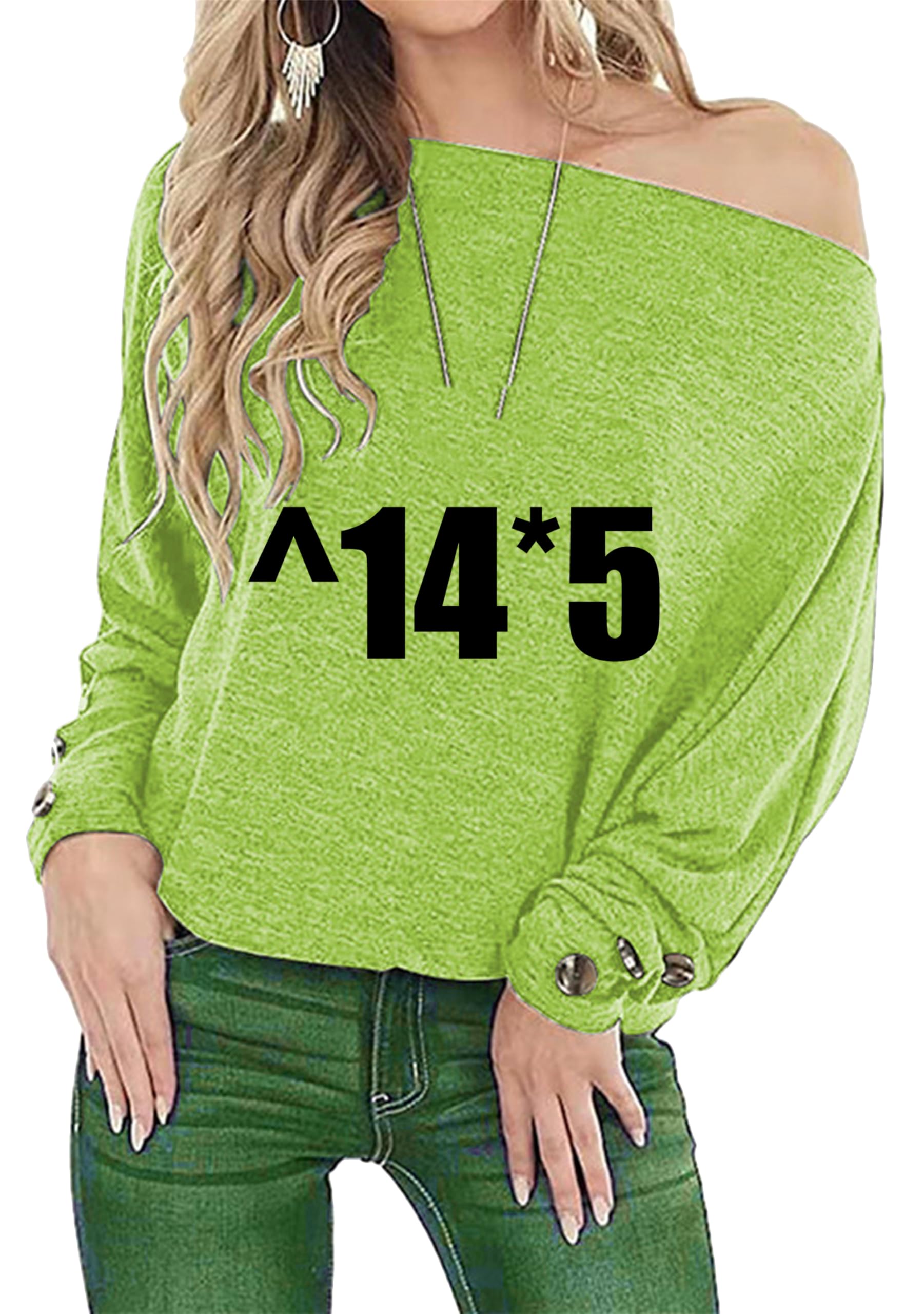 Top Asimmetrico da Donna con Spalle Scoperte Polsini con Bottoni E Maniche Lunghe Elegante