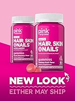 Vista 7 de Gomitas de uñas para la piel del cabello, 60 unidades, colágeno grande, vitaminas sin OMG y sin gluten para mujeres, sabor a fresa, de Pink