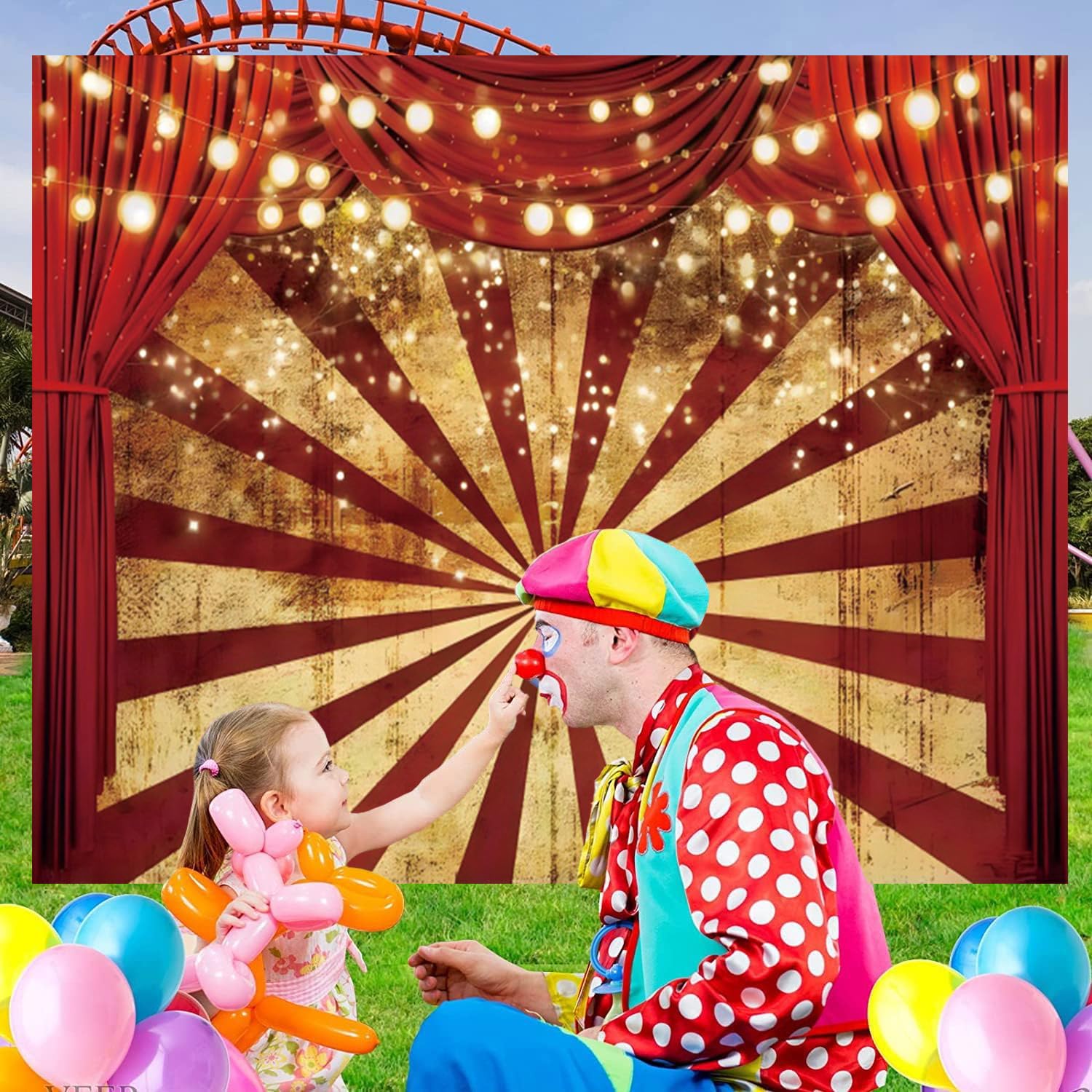 Circus Carnival Backdrop Carnival Photo Booth Props - View #2