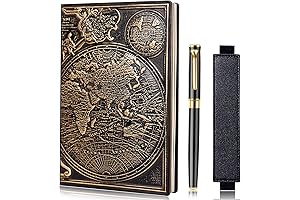 FEIDIAO Vintage Map Embossed Leather Notebook: The Perfect Cool Notebook for Men