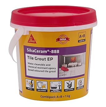 SIKA - SikaCeram 888 Tile Grout EP - Coloured tile grout and tile adhesive - Water cleanable and chemical resistant - Stainless and colourfast - Chocolate - 1kg