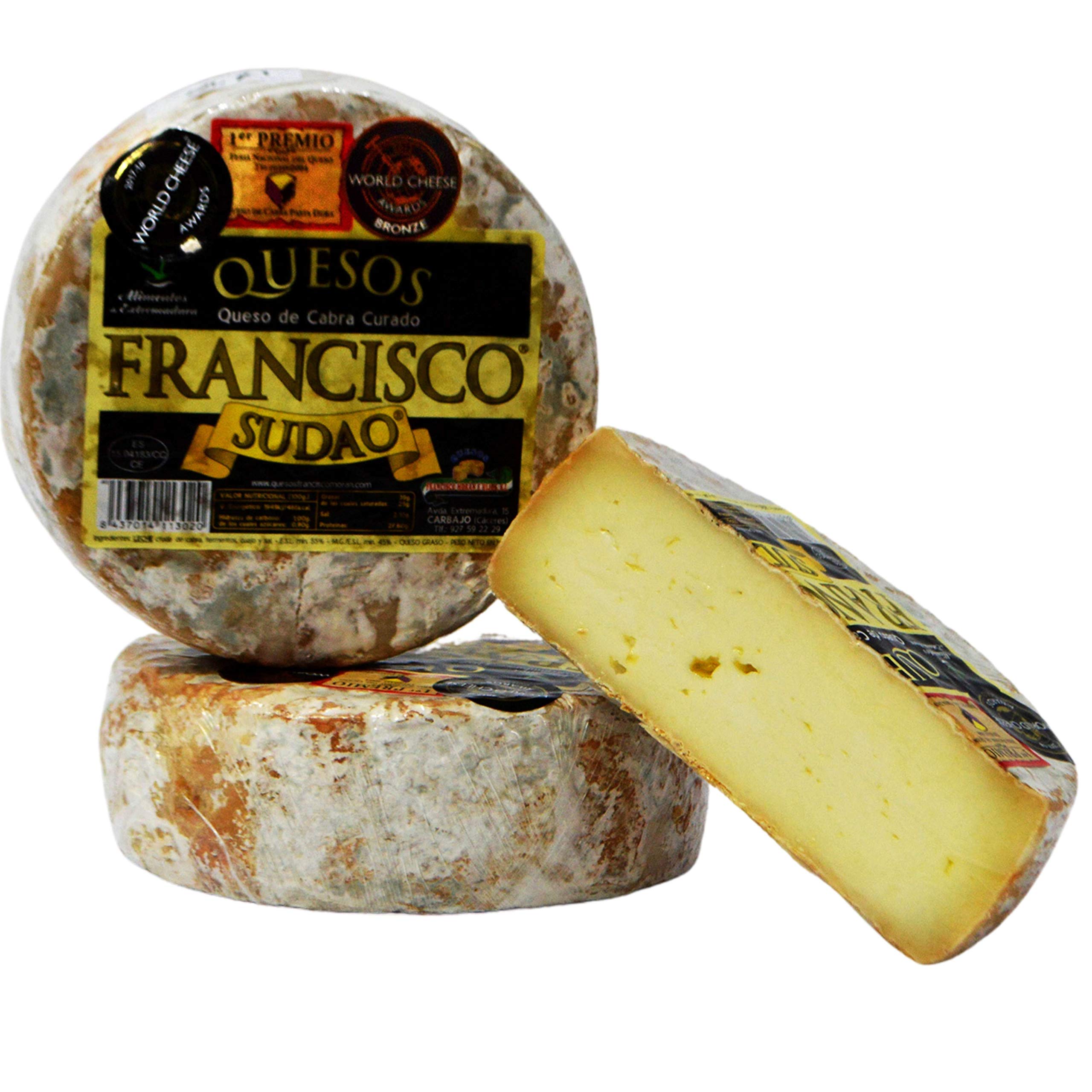 Queso de Cabra Sudao Extremeño Artesano Maduración 3-4 Meses 800-850g Leche Pasteurizada de Cabra