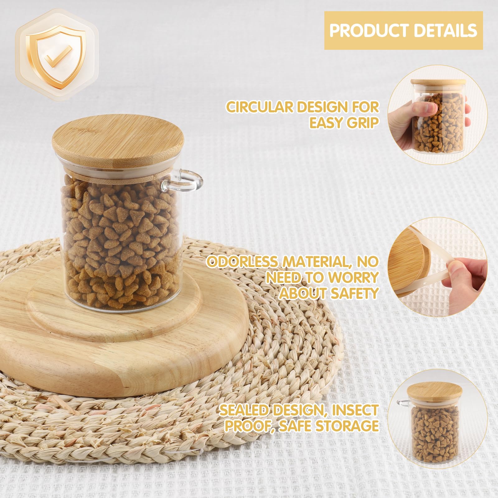 Tarros de Vidrio con Tapa Hermética Cuchara,4 Piezas 500ML Tarros de Cristal con Tapa Hermética y Cuchara Botes de Cristal de Cocina para Café té Azúcar Especias Cereales