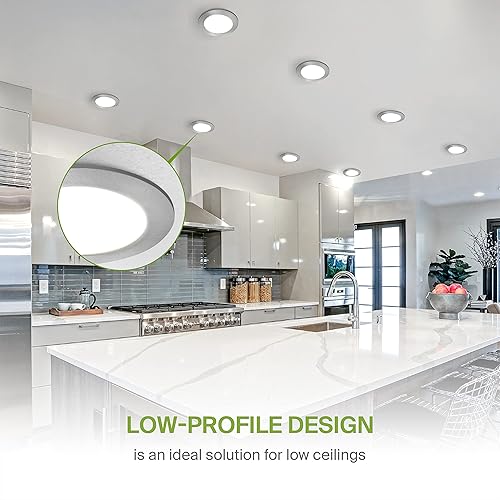 Miniatura 4 de ASD Iluminación empotrable LED 12P de 4 pulgadas, 12 W, 5 CCT 2700K-5000K CRI90+, luces de techo regulables ultrafinas con clasificación IC, con