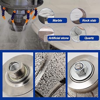 B10 3/8 Diamond Hand Profile Wheel Router Bit Half Profiler Wheel for Granite Concrete Marble Edge with 5/8-11 Thread