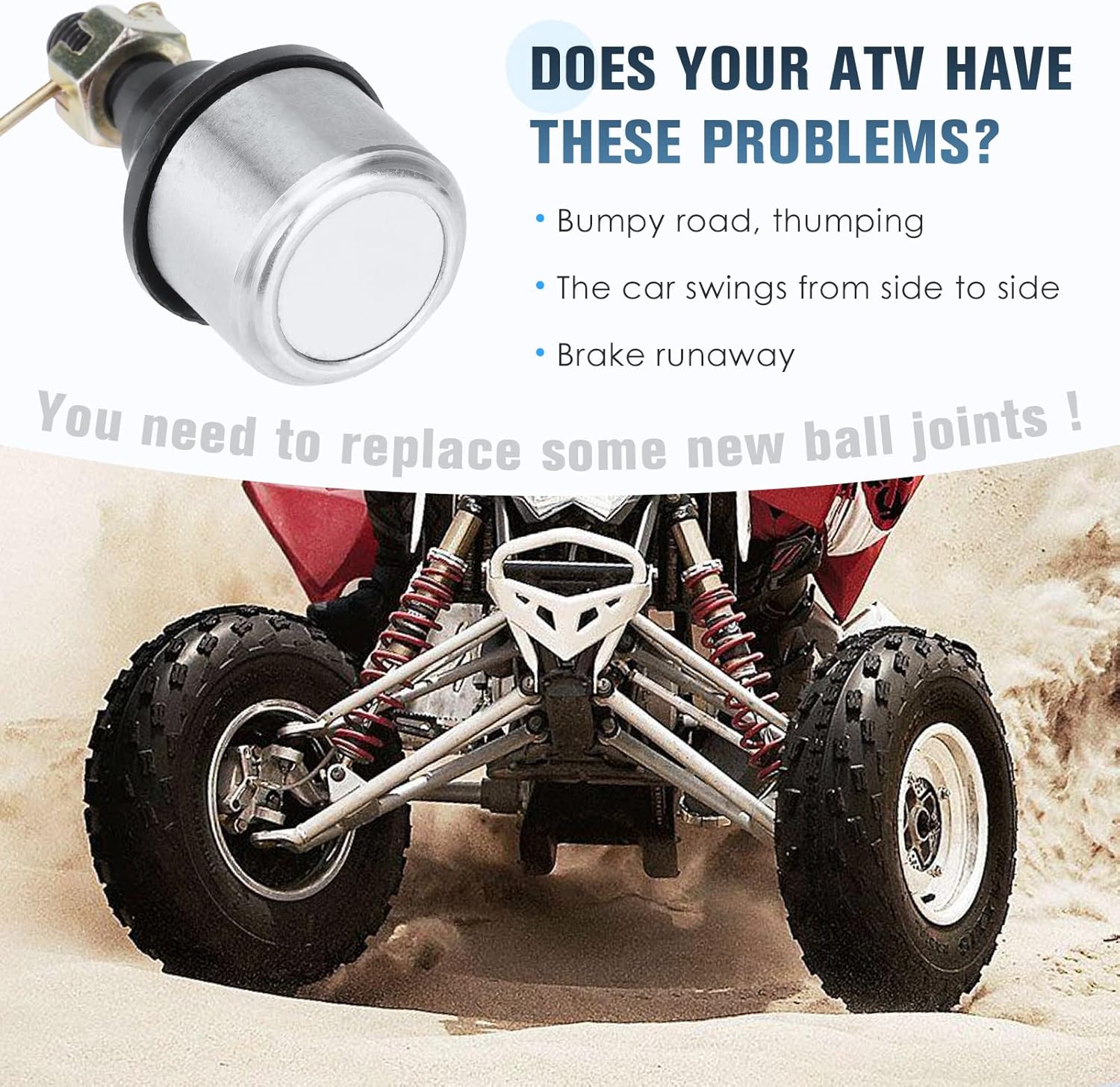 Youxmoto Lower Ball Joints for Polaris Ranger 400 500 570 700 800 Scrambler Sportsman 325 335 450 (EFI Touring); for Big Boss 250/ for Magnum/for Trail Blazer; for 7061158 7080927 7061153