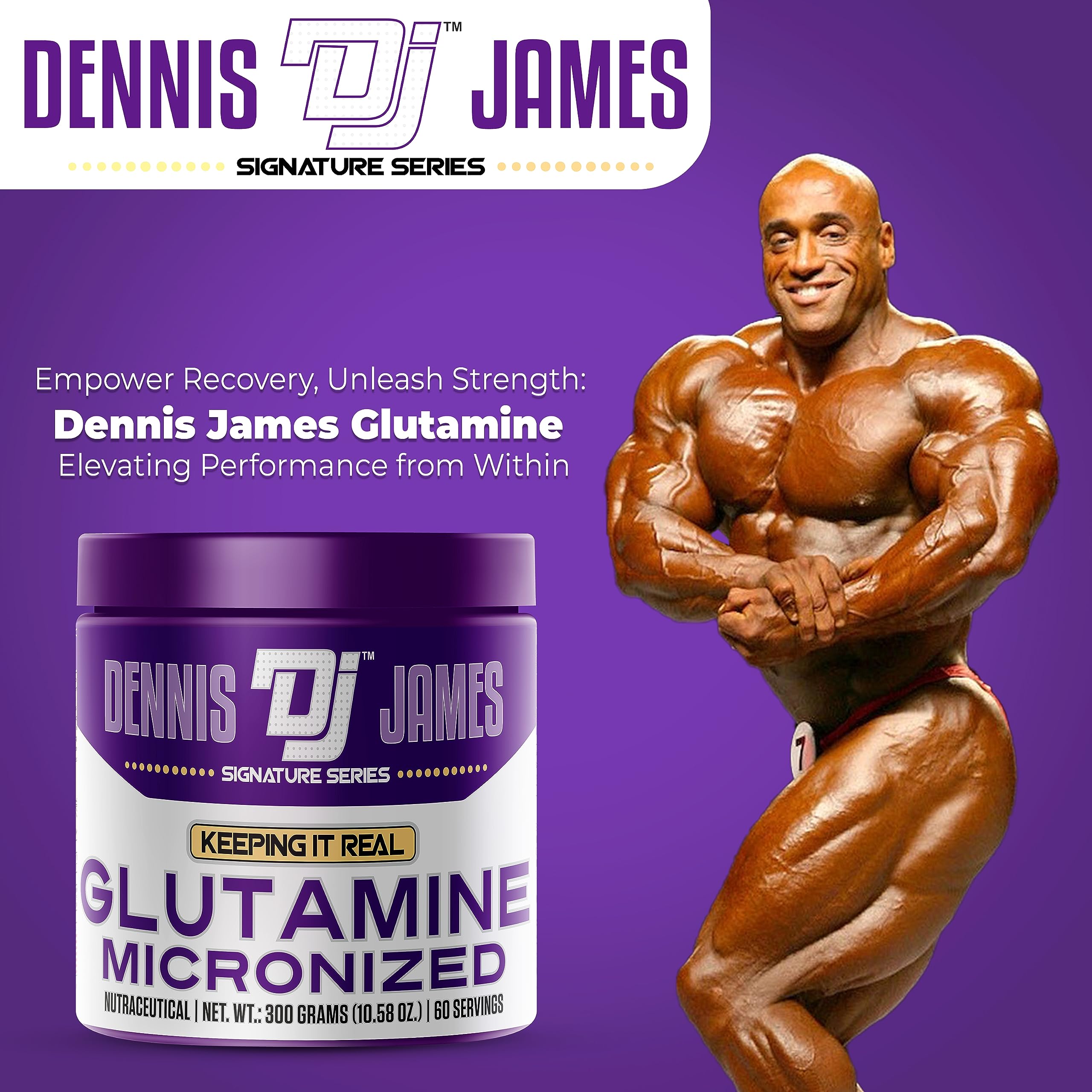Dennis James Signature Series Glutamine Micronized | Premium Muscle Recovery & Immune Support | 60 Servings, 300g — Amazon image 4