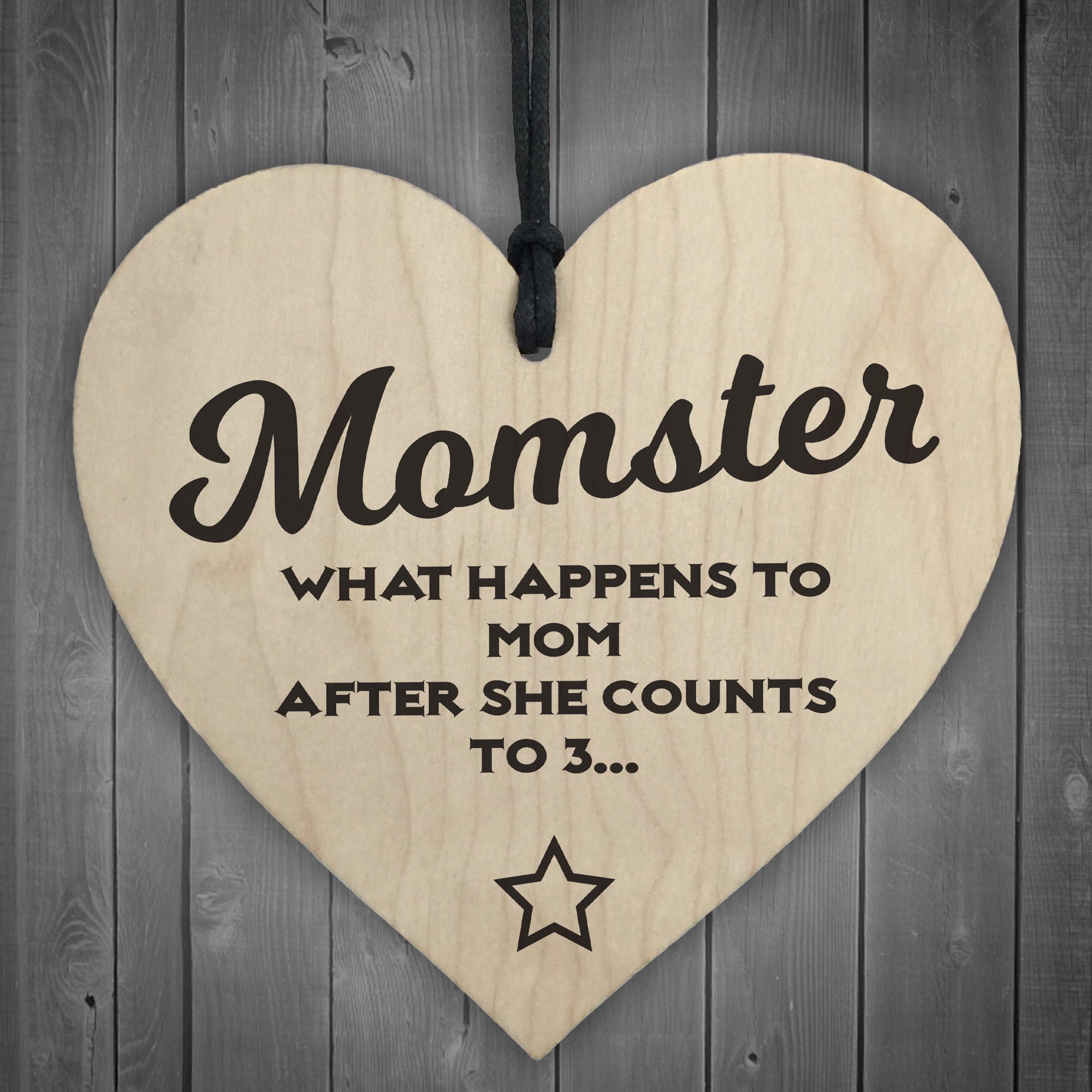 Red Ocean Momster Novelty Wooden Hanging Heart Plaque from B&Q