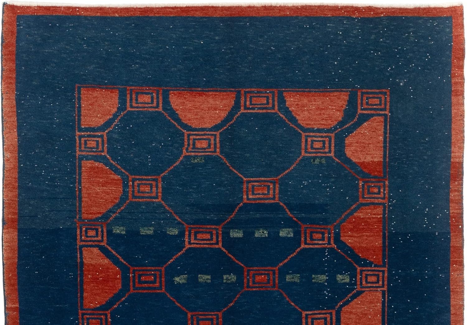 5x6.6 Ft Modern Geometric Rug, Brand-New Hand-knotted Wool Carpet. C1349