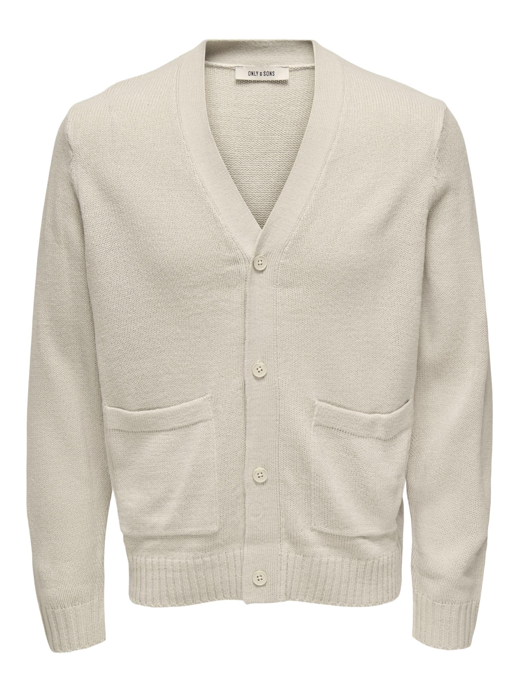 ONLY & SONS Onsmajor RLX Cardigan Knit, Silver Lining, XXL