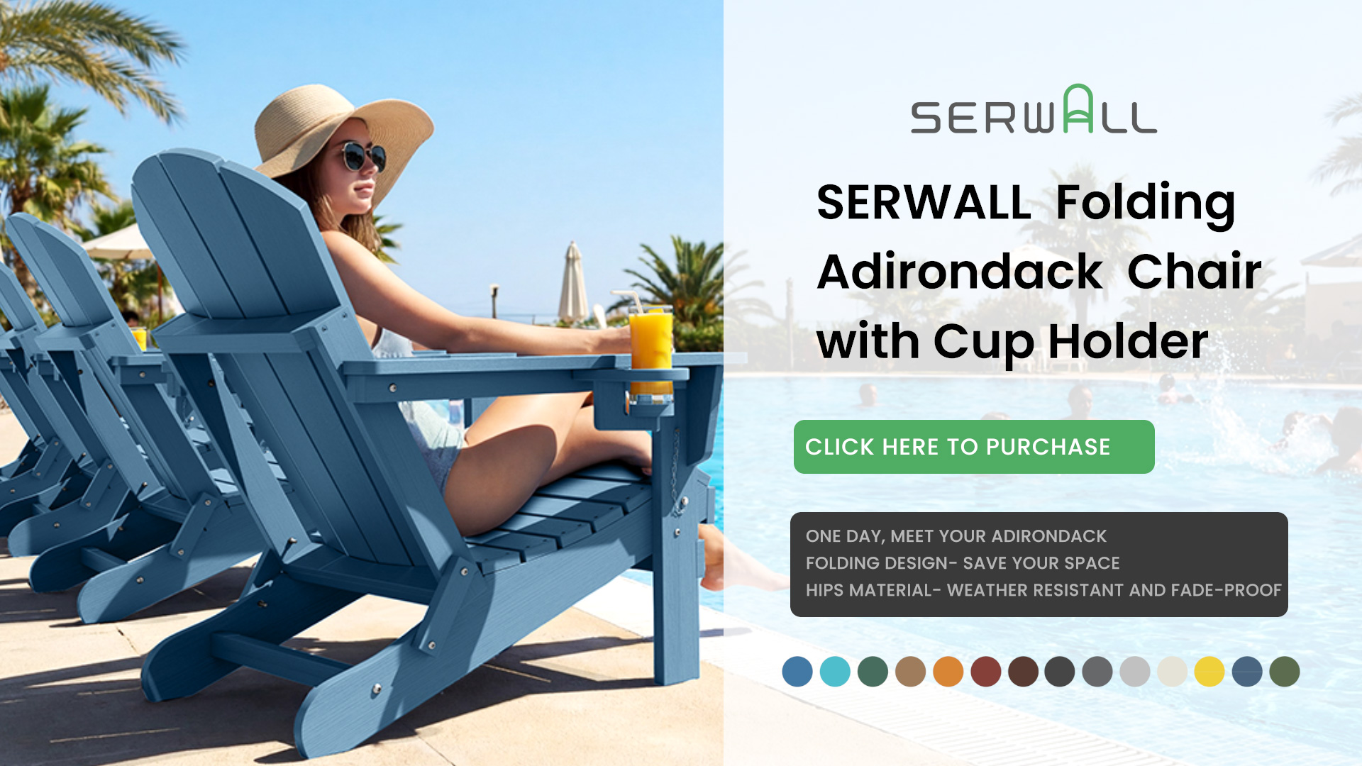 Amazon.com: SERWALL Folding Adirondack Chair with Cup Holder