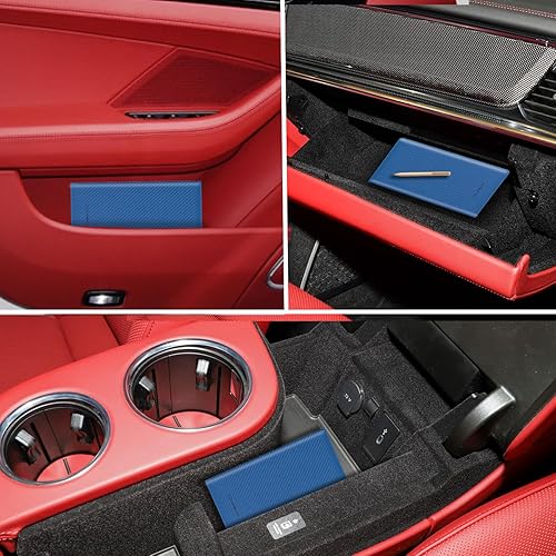 Miniatura 7 de TOURSUIT Soporte para tarjeta de registro y seguro de automóvil, organizador de compartimento para guanteras de documentos de licencia de vehículo,